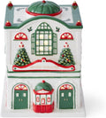 Spode Christmas Tree Miniature Village Figural Decoration, LED Lighted Christmas Village Set, Ceramic Holiday Decor - Dolomite Collectible for Indoor Display (Theatre)