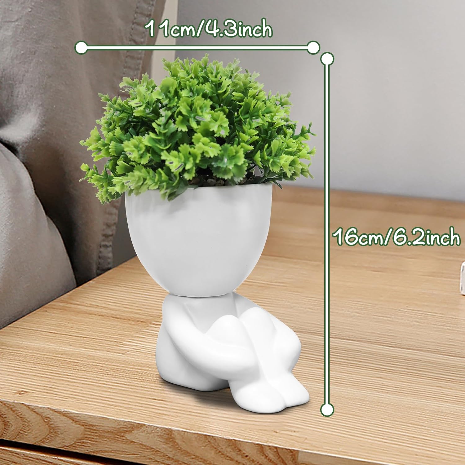 Zerzsy Cute Fake Plants,Home Bedroom Bathroom Office Shelf Office Wall Room Farmhouse Decor Artificial Plants - Set of 1