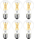 Dimmable E26 LED Bulb 6W, 60 watt Equivalent, A19 Clear Glass LED Light Bulb 5000K Daylight, Vintage LED Edison Bulbs for Ceiling Fan, 90+CRI, 600LM, 6 Pack