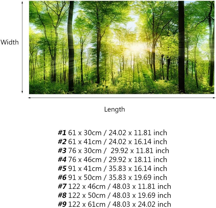 3D Effect Adhesive Forest Poster for Aquarium Fish Tank Decoration - Poster for Aquarium Poster for Fish Tank Easy Peel and Stick (122 * 50cm)
