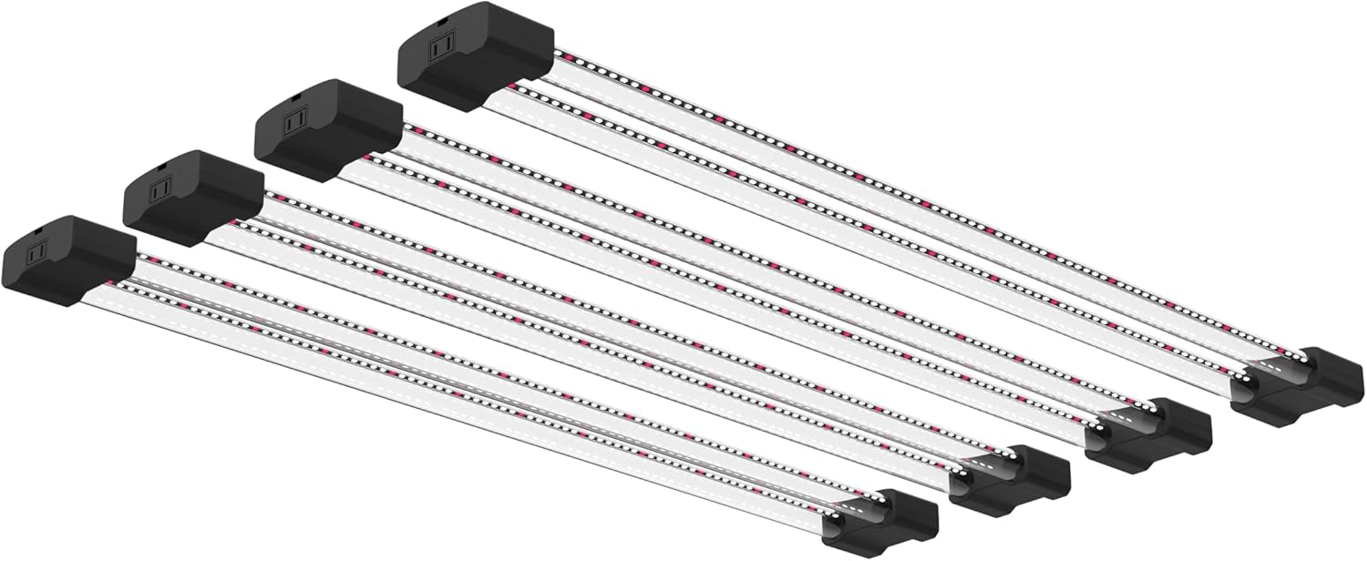 DYMOND BoostGro LED Grow Light Full Spectrum 5000K Daylight + 660nm Red Linkable Indoor Plant Lighting Fixture Tubes (3FT, 4, Pack)