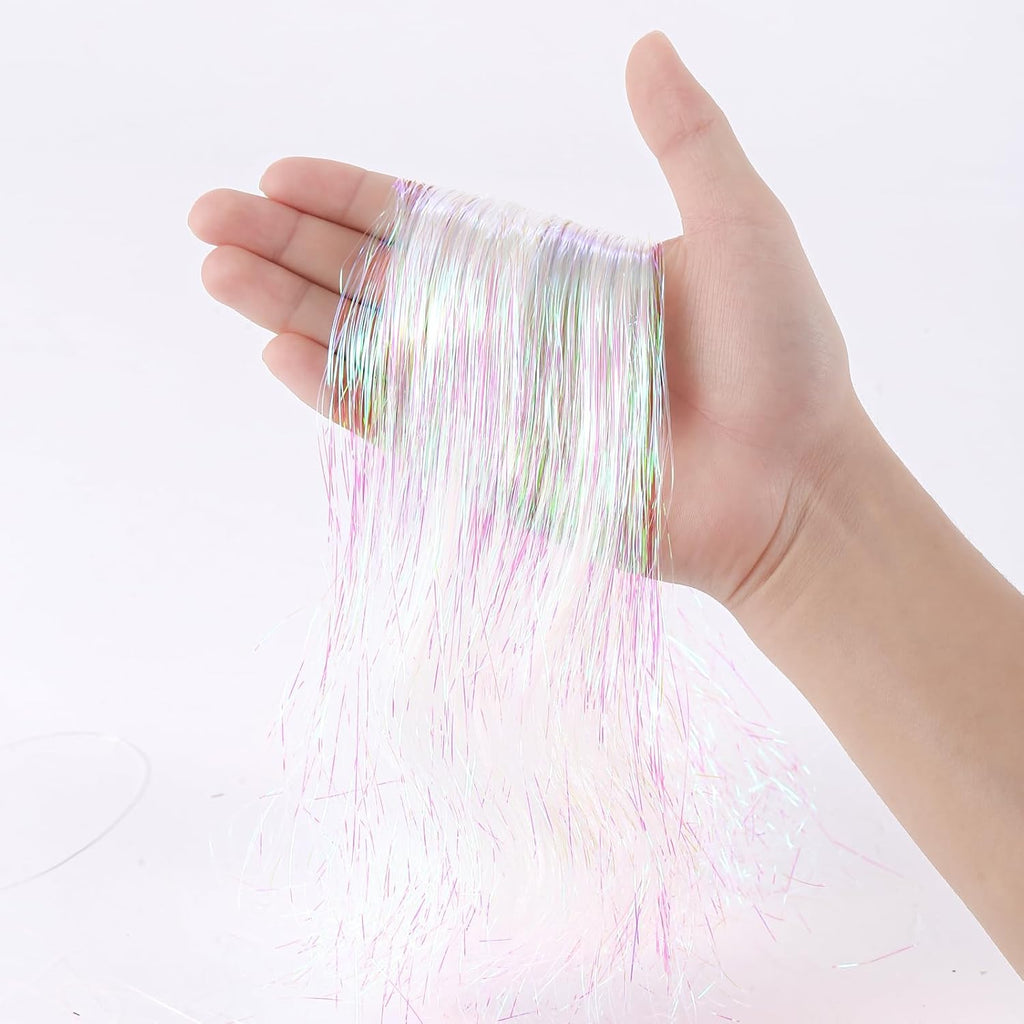 3000pcs Christmas Icicle Tinsel,18in Iridescent Foil Fringe Tinsel Strand Icicle Tinsel Christmas Tree Tinsel for Christmas Holiday Decor Birthday Supplies