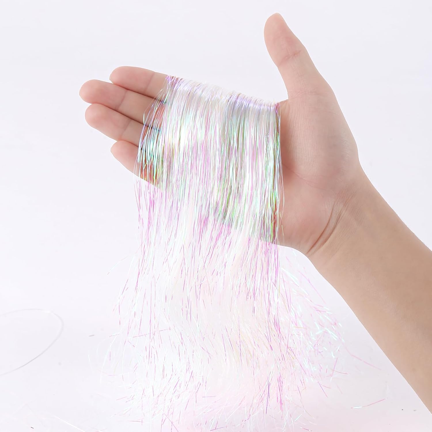 3000pcs Christmas Icicle Tinsel,18in Iridescent Foil Fringe Tinsel Strand Icicle Tinsel Christmas Tree Tinsel for Christmas Holiday Decor Birthday Supplies