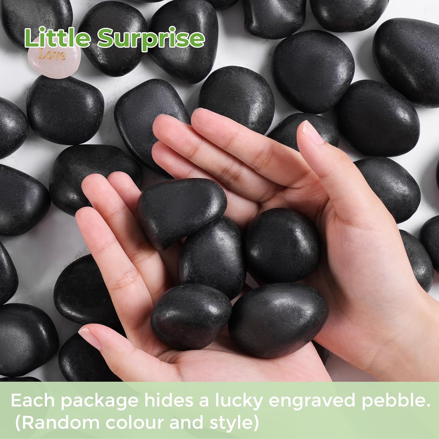 SIDONG 10 lbs Black River Rocks, 1.2-2 Inches Polished Pebbles for Indoor Plants, Aquarium Rocks Used in Fish Tank, Decorative Stones for Plants, Vases, Home Décor, Crafting, Garden Landscaping