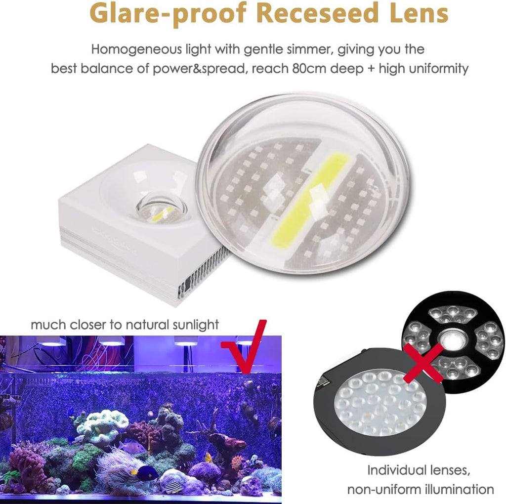 PopBloom RL90 Reef 2PCS Marine Led Aquarium Light Full Spectrum for 36"-48" Reef Coral SPS LPS Reef Coral Saltwater Tank Lamp