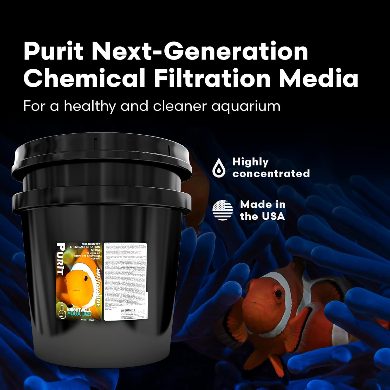 Brightwell Aquatics - Purit Next-Generation Chemical Filtration Media - for use in All Marine and Freshwater Aquaria - Aquarium Water Treatments, 5.28 GAL