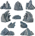 Warmtree 10 Pcs Simulation Rockery Diorama Rocks Stone for Diorama Supplies Miniature Terrain Fairy Garden Zen Garden Accessories Terrarium Decor Tank Aquarium Decoration (Grey)