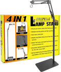 4 IN 1 Metal Reptile Lamp Stand with Swing Arm for Terrarium - Floor Light Stand for Reptile Tank - Adjustable Height & Width & Angle Heat Lamp Holder - Heating Light Bracket & Hanger (Max Height 72")