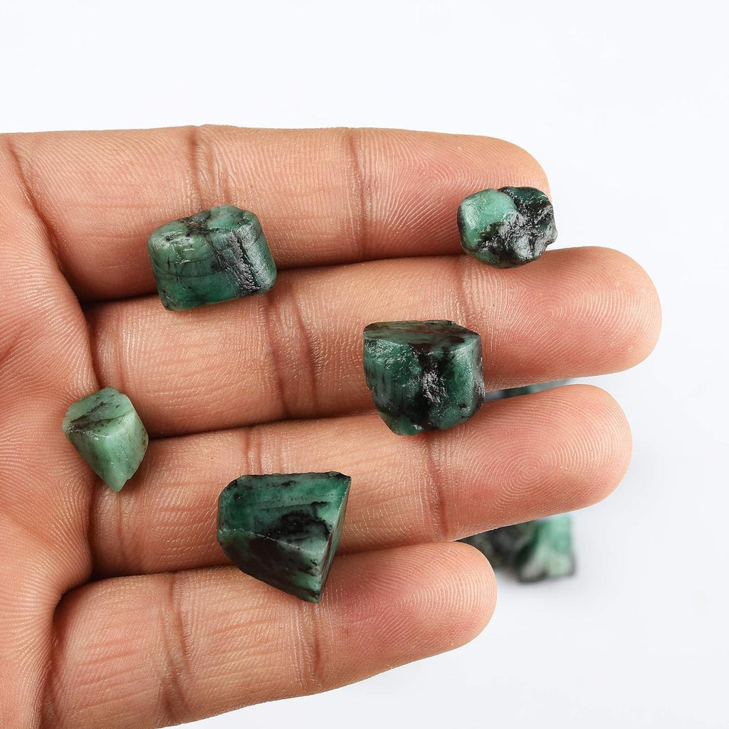 100 carats Raw Green Emerald Stone Lot, Rough Gemstone, Natural Crystals, Chakra Crystals, Healing Stones, Wholesale Pack, Jewelry Making Supply, Supply, (8 to 10pcs)