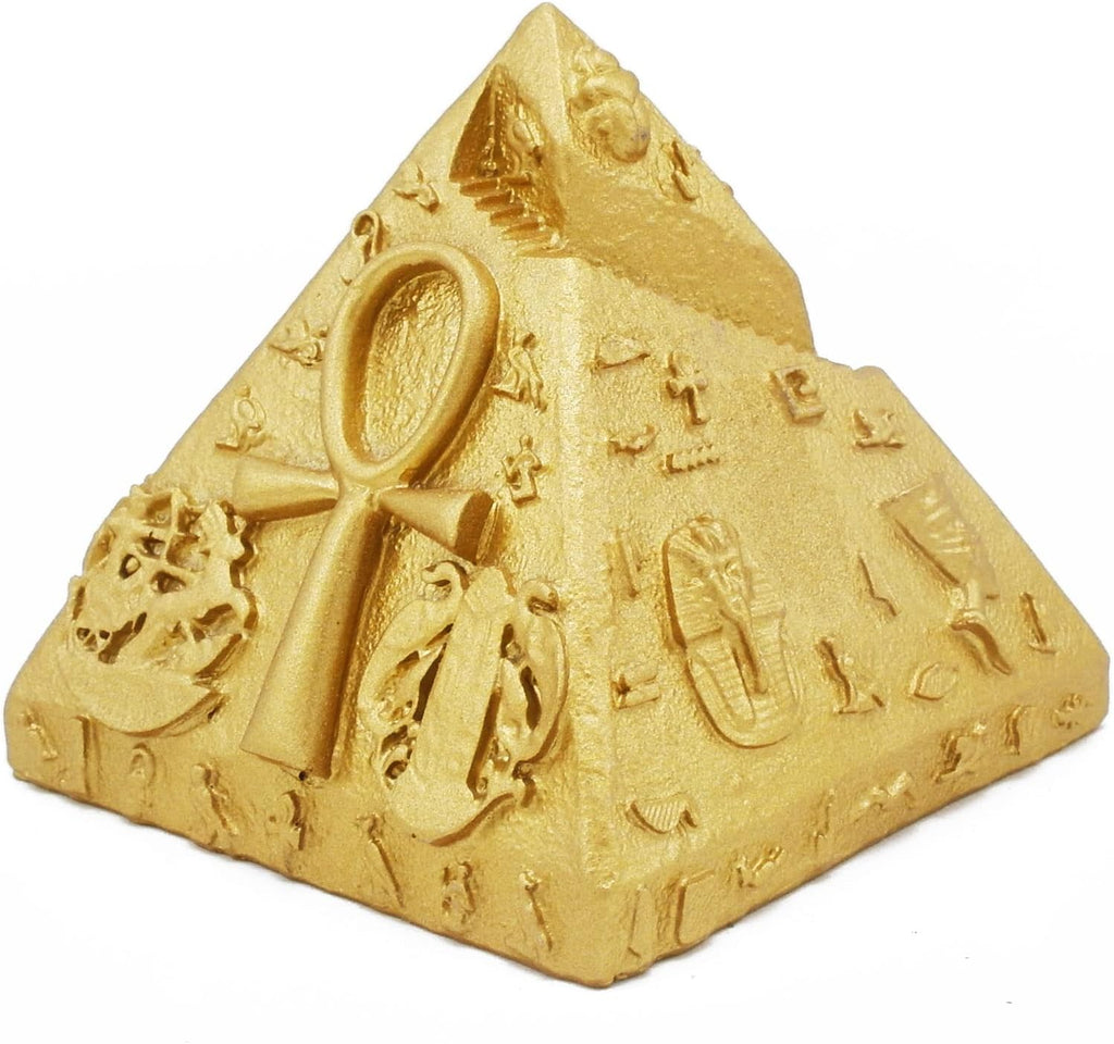 Egypt Decor Statues Aquarium Pyramid Pharaoh Betta Fish Tank Decorations Figurine Sculpture Ancient Reptile Turtle Lizard Spider Tanks Terrarium Egyptian Décor Ornament Pet Gold