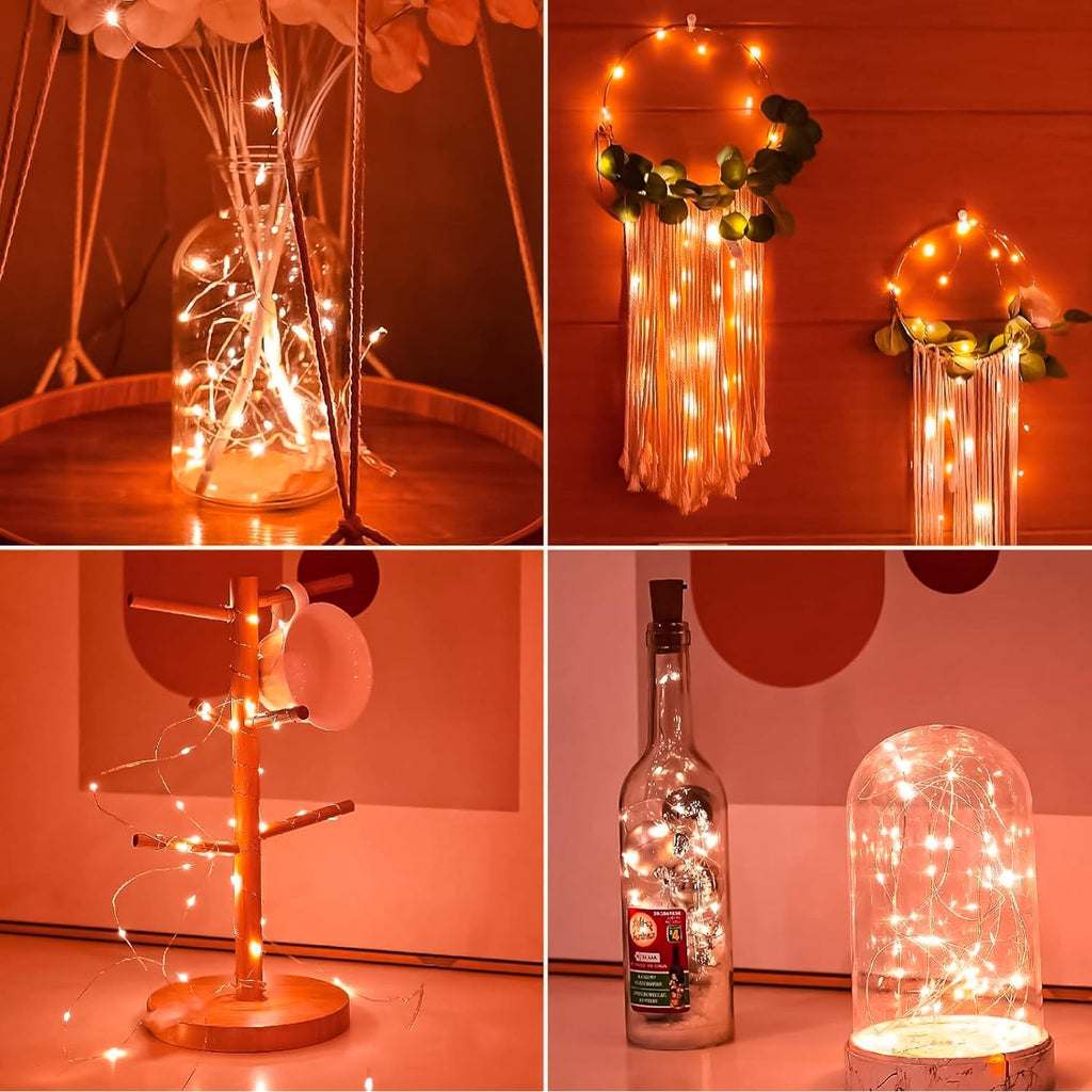 HXWEIYE 12 Pack 7ft 20LED Orange Fairy Lights Battery Operated for Mason Jar DIY Wedding Party Bedroom Patio Christmas Décor