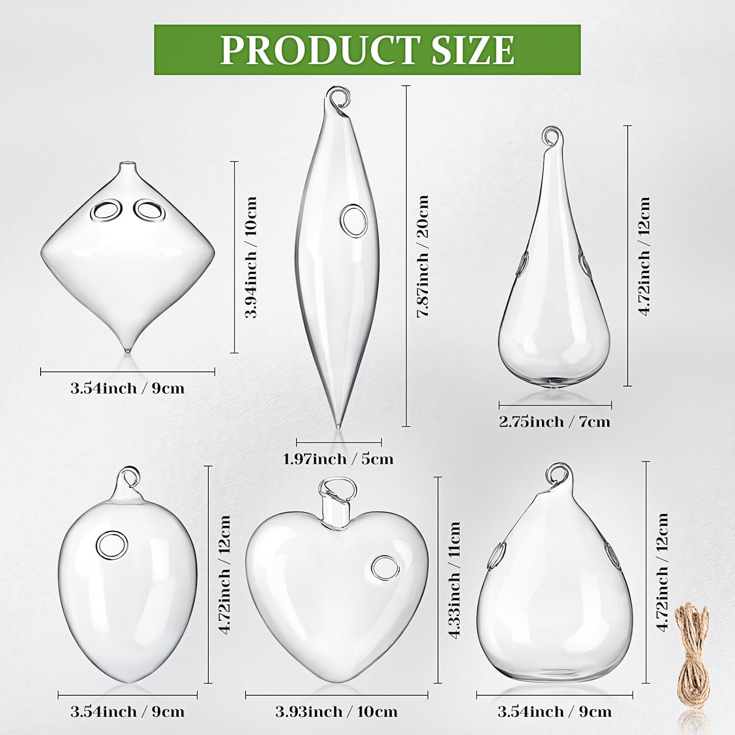 Zopeal 12 Sets Wall Hanging Glass Planter Greenhouse Terrarium Propagation Station Wall Vase Container Watering Squeeze Bottle with Rope and Hook for Hydroponic Plant Flower Home Decor (Classic Style)