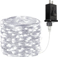 33Ft 100LED Fairy Lights Plug in, Waterproof String Lights Outdoor & Indoor 8 Modes with Timer, Christmas Light Bedroom Decor, Twinkle Light for Girl's Room Garden Christmas Decorations (Cool White)