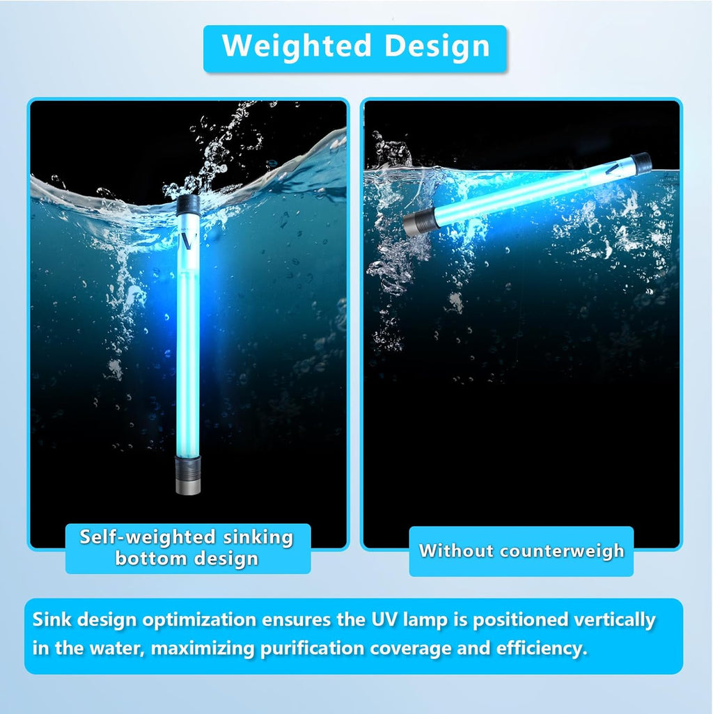 100W Aquarium UV Light for 1000-10000 Gallon, UV Pond Water Clarifier for Koi Pond, Swimming Pool, Spa, Large Fish Tank, Cold Plunge UV Light for Pond Algae Control
