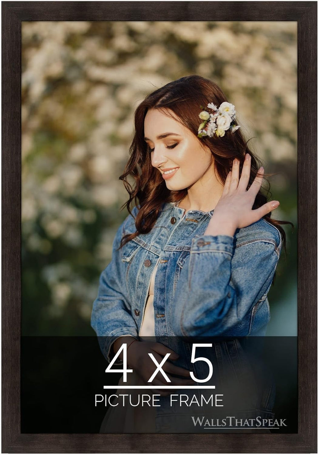 wallsthatspeak 4x5 Espresso Brown Picture Frame for Puzzles Posters Photos or Artwork
