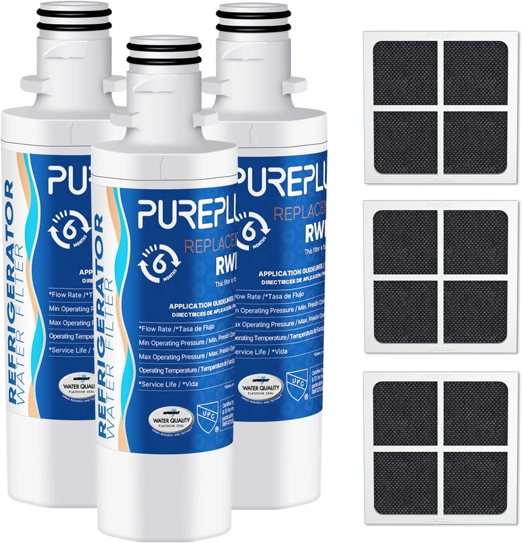 PUREPLUS ADQ747935 NSF 53&42 Certified Replacement for LT1000P LT1000 Kenmore Elite 9980 LT1000PC, MDJ64844601 ADQ74793501, LMXS28626S, LFXS26973S, LT120F Refrigerator Water and Air Filter, 3Pack