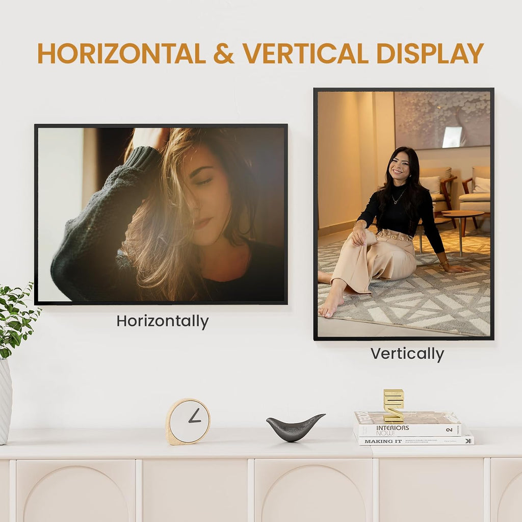 15x21 Aluminum Metal Picture Frame,Tempered Glass Black 15 x 21 Poster Frame for Puzzles Photos or Artwork for Wall Gallery Mount Horizontal or Vertical Decor Home,Office,Hotel