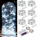 ZNYCYE 50 LED Fairy Lights with Timer, 6 Pack 8.2Ft 8 Modes Battery Operated Fairy Lights, Mini Led String Lights for DIY Wedding Bedroom Mason Jar Vases Table Party Christmas Decoration (Cool White)