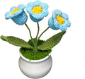 Crochet Flowers Cute Little Potted Flower, Gift for Birthday, Teacher’s Day, Graduation, Anniversary, Christmas, Decor for Car Dashboard,Home Office Decoration (Blue Lily of The Valley)
