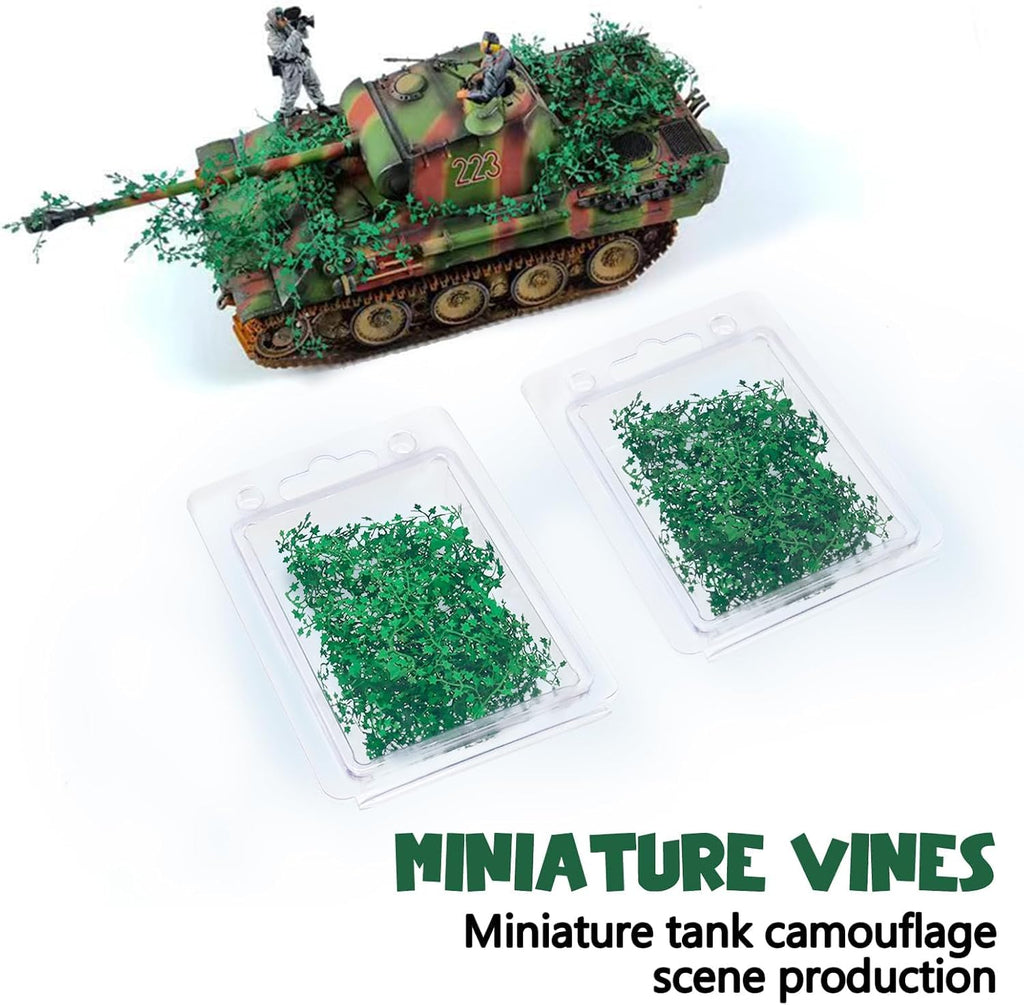 Warmtree Realistic Miniature Vines Simulation Vine for DIY Mini Model Railway Fairy Garden Architecture Diorama Scenery Landscape Layout (Dark Green)