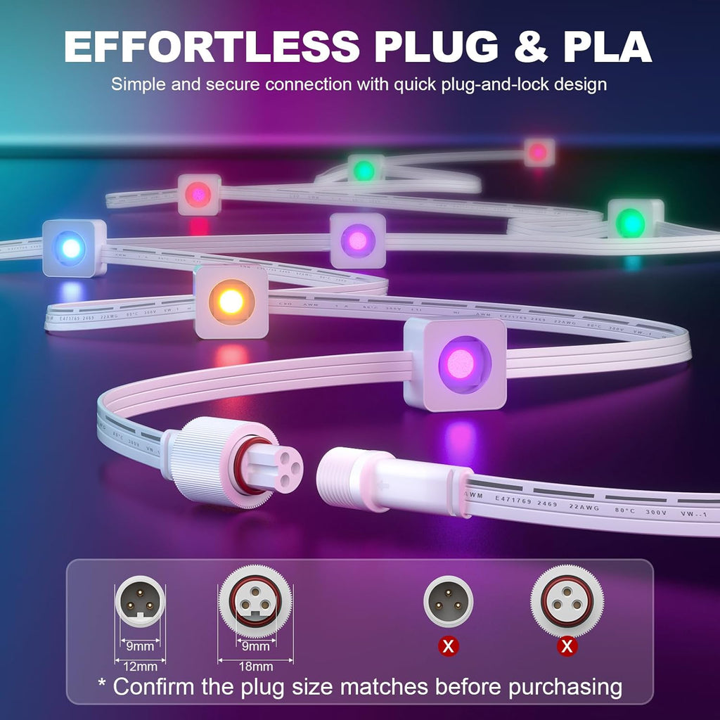 13Ft Extension Cable for Go-ee Permanent Outdoor Lights Pro, Deck Lights, IP68 Waterproof Extension Cord Compatible with Go-ee H706A H706B H706C,H705D/E/F, H7067 H7068 H7069(White 13FT)