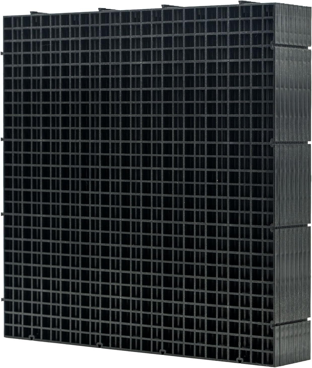 LINLAN 8 Pieces 11.8x11.8in (30X30cm) Aquarium Grid Plastic, Fish Tank Divider, Egg Crate for DIY Filtration and Bottom Protection in Aquascaping (Black-No Accessories)