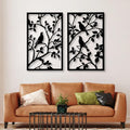 huefoam 2 Pieces Birds on a Branch Wall Decor, Metal Tree Branch Wall Decor, Metal Bird Wall Art for Living Room, Bedroom, Dining Room (Black, single:19"×12"/47×29cm(set of 2), metal art wall decor)