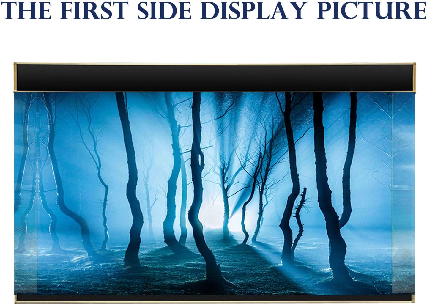 ELEBOX Fish Backgrounds Paper Double Sides 3D Stone & Trees Aquarium Background Picture 23" x 71" Fish Tank Background