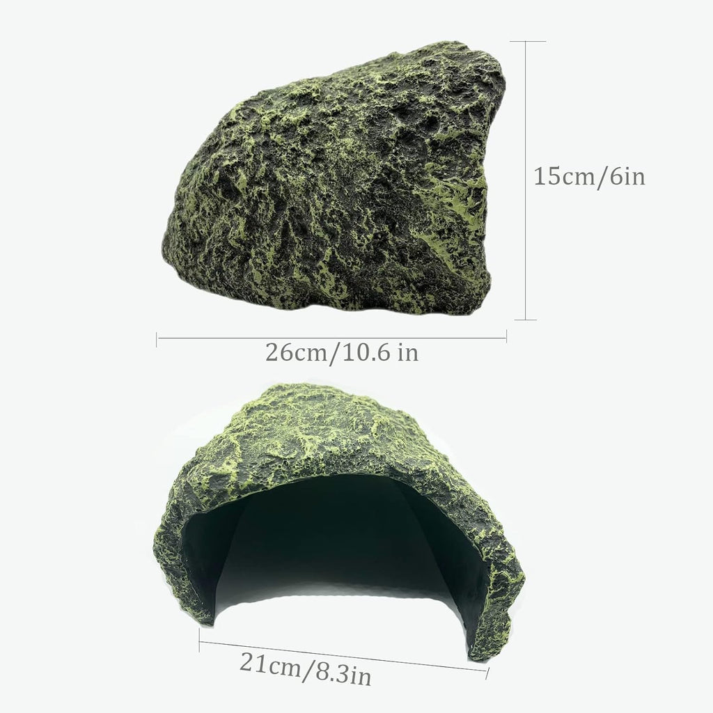 Oversize Reptile Hides and Caves Resin Aquarium Habitat Hideouts Large Hiding Cave Lizard Hiding Spot for Bearded Dragon Snakes Tortoise Aquarium Terrarium Hideaway