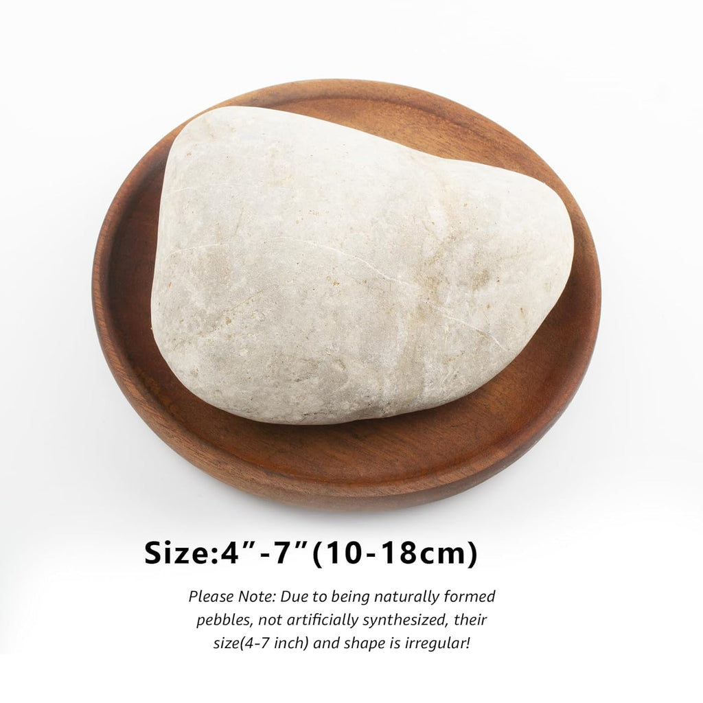 40 LBS Natural Large River Stones – 4-7 Inch Pebbles for Water Features, Aquascaping, and Garden Pathways. Ideal for Enhancing Outdoor Landscaping and Creating Beautiful Natural Designs