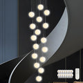 KoKo&Yukina 16-Light Nickel Mid Century Modern Chandelier for Living Room Staircase Chandelier for Entryway Globe Milky White Glass Pendant Light High Ceiling Chandeliers Foyer (Bulb & Remote Incl.)
