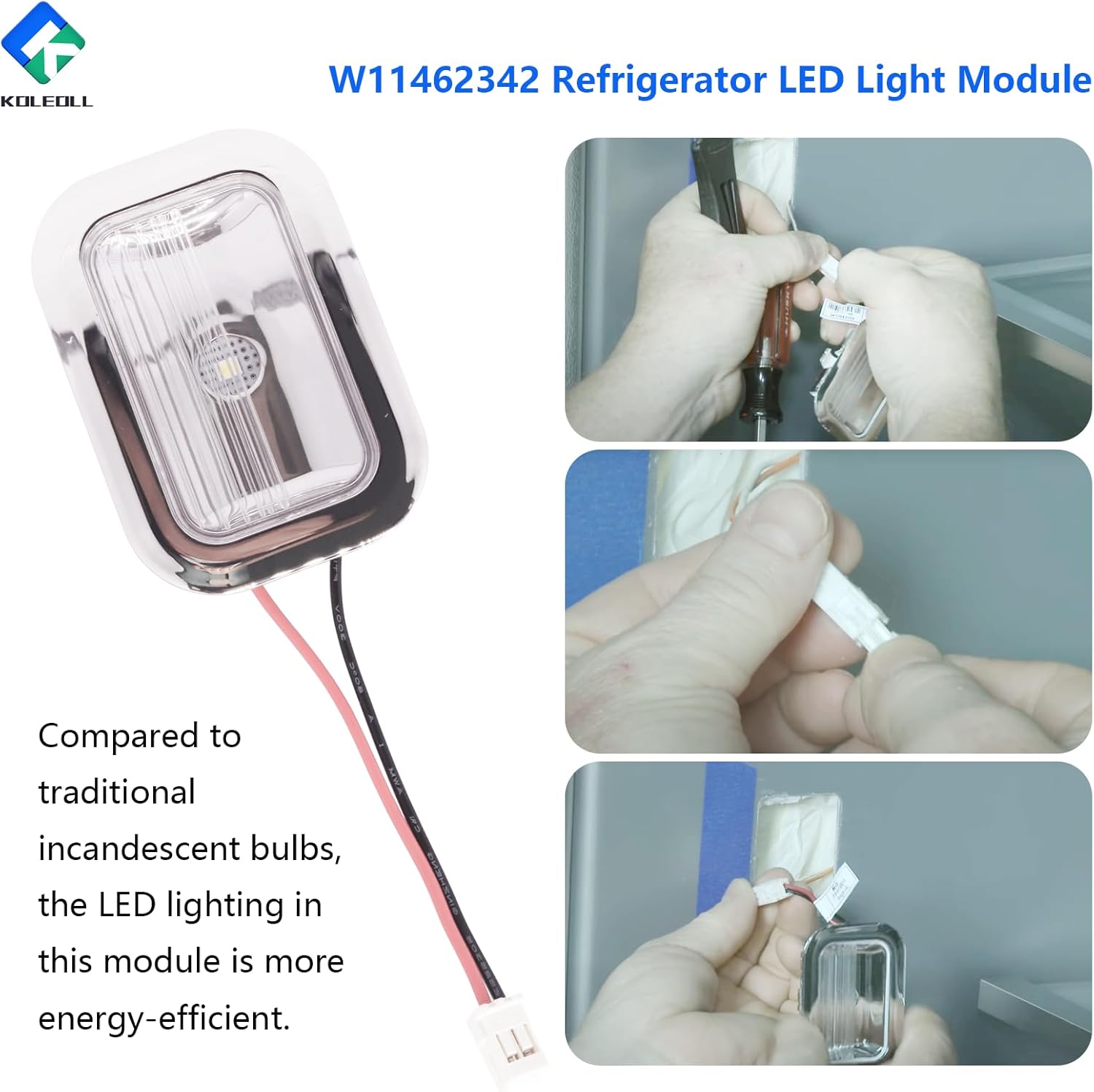 5 Pack W11462342 Refrigerator LED Light Module Compatible with Whirlpool Kitchenaid W10607479 W10843339 W10908166 4959065 AP6989197 PS16218086