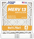 Filter King Air Filters 9x11.75x1 | 4-PACK | MERV 13 HVAC Pleated AC Furnace Filters | Air Purifier | Replacement Filters for Clean, Healthy & Fresh Environment | MADE IN USA