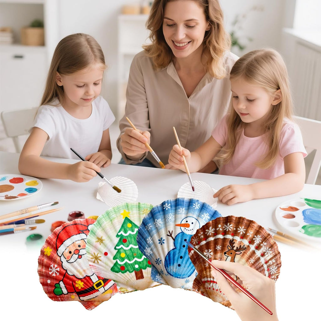 36PCS Natural Scallop Shells for Crafts, 2-3 Inch White Sea Shells for Decorating, Genuine Beach Seashells for DIY Craft Making, Painting, Cooking, Ocean Themed Party Supplies & Decorations
