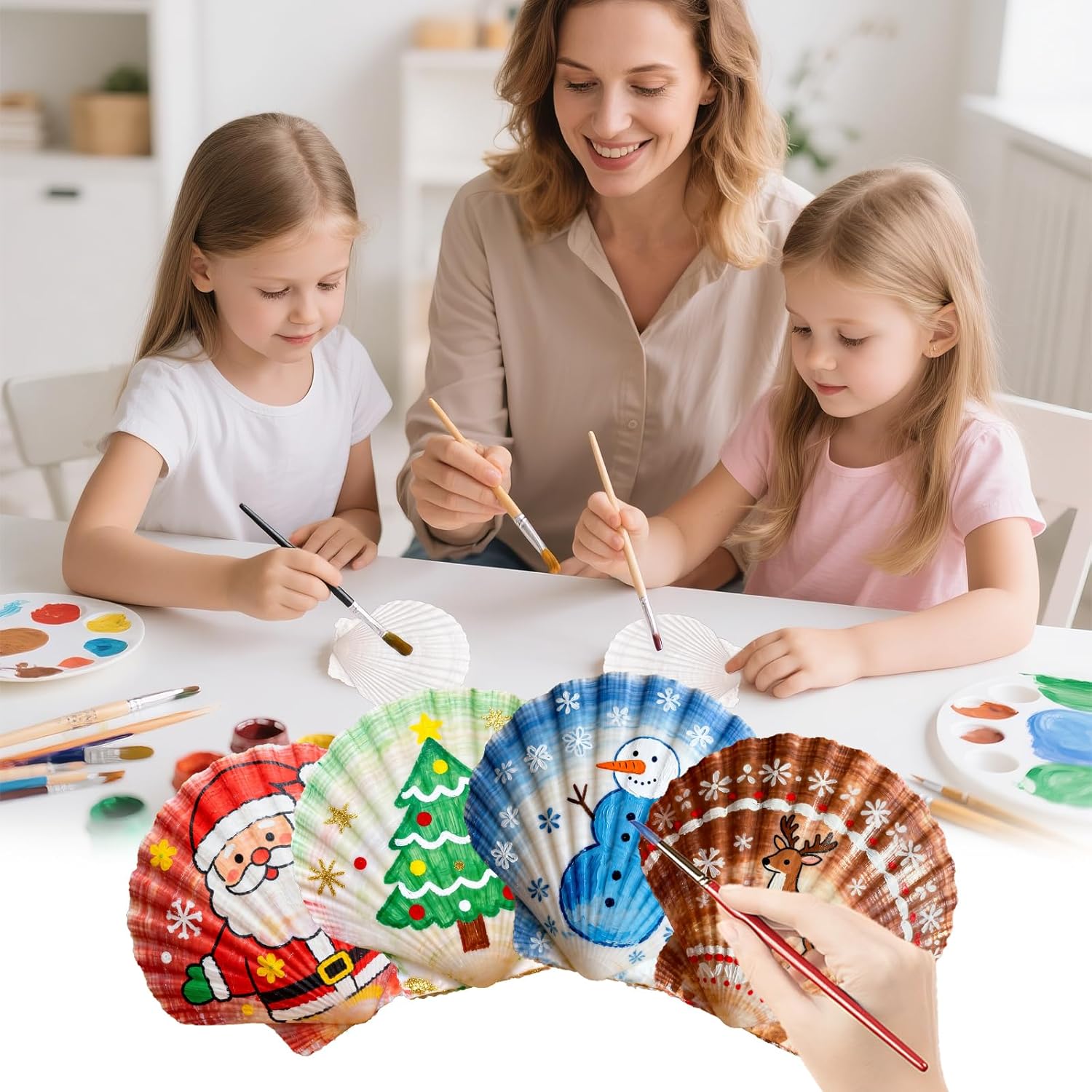 36PCS Natural Scallop Shells for Crafts, 2-3 Inch White Sea Shells for Decorating, Genuine Beach Seashells for DIY Craft Making, Painting, Cooking, Ocean Themed Party Supplies & Decorations
