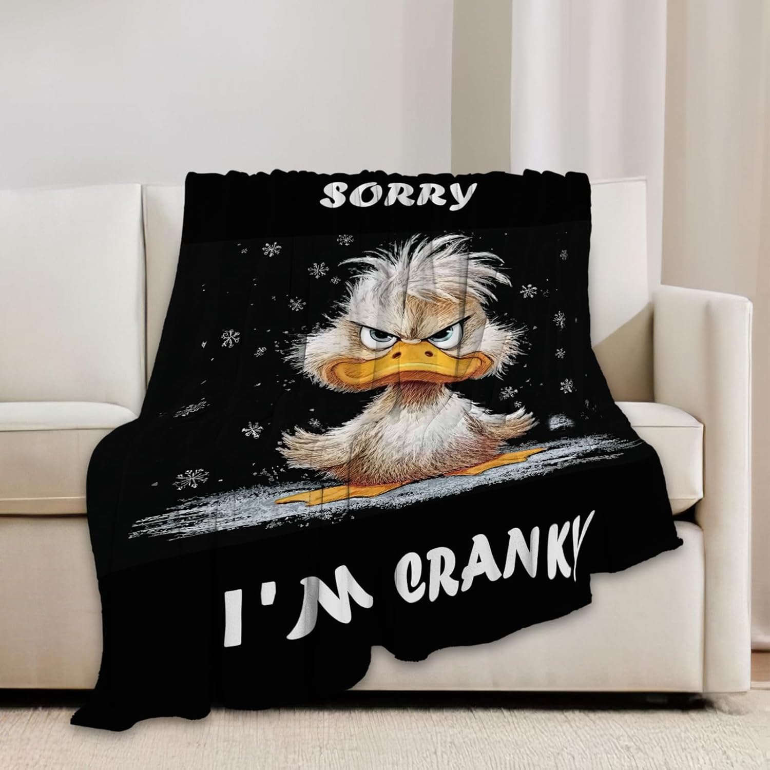 Funny Duck Blanket Cute Animal Throw Blankets Gifts for Girls Boys Kids Duck Lover Soft Cozy Fleece Plush for Couch Sofa Bed 50"x40"