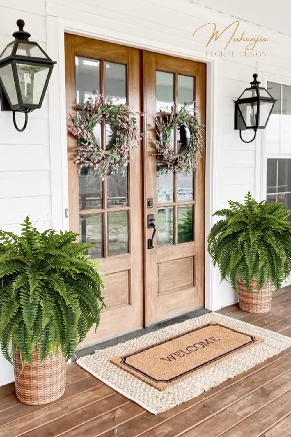 Silky Artificial Boston Fern Bush,48IN Fake Fern Large Hanging Plant That Look Real for Outdoors Home Decor,80Branches (Pack of 1)