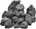 Unocho Fish Tanks Stone 20lb Natural Black Rocks for Aquariums Paludarium Decorative Aquascaping Stone for Reptile Terrariums Bonsai Gardens Indoor Outdoor(3"-9"-8pcs)