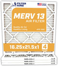 Filter King 16.25x21.5x1 Air Filter | 4-PACK | MERV 13 HVAC Pleated A/C Furnace Filters | MADE IN USA | Actual Size: 16.25 x 21.5 x .75"