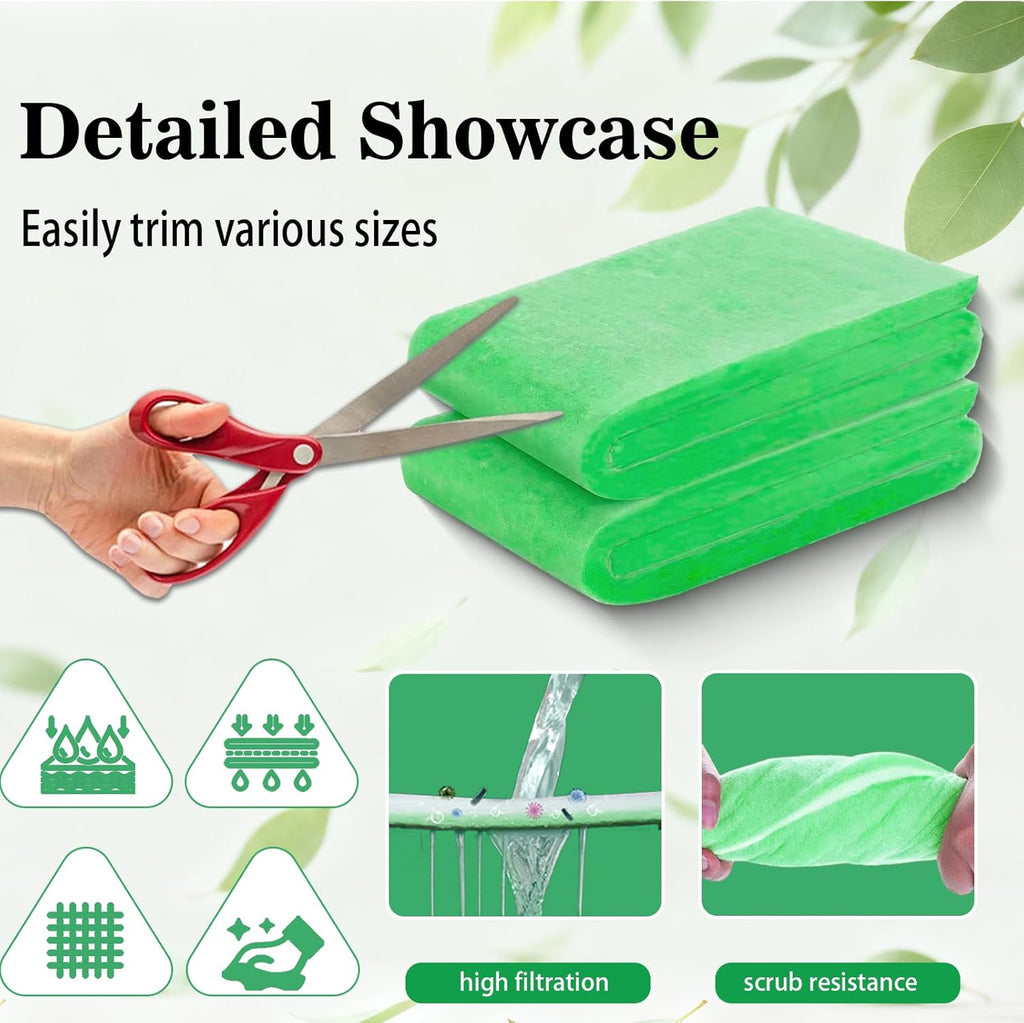 2PCS Aquarium Filter Floss for Fish Tank Filters (78.74'' × 11.8''), Aquarium Filter Pad, Filter Pads for Aquarium, Aquarium Filter Replacement Media, Suitable for Water Quality Filtration