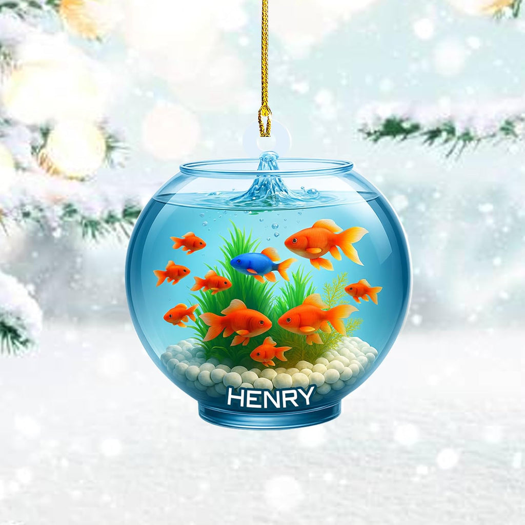 Personalized Aquarium Fish Tank Christmas Ornament 2025, Custom Name Clownfish Holiday Tree Decoration, Unique Keepsake Gift for Fish Lovers, Pet Owners, Kids, Aquarists (ON7)
