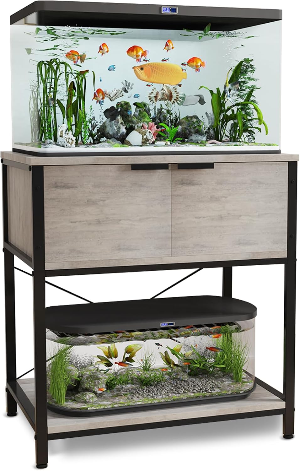 TFK 20-29-37 Gallon Fish Tank Stand, Aquarium Stand with Cabinet Storage for Aquarium Stand, Cabinet for Fish Tank Accessories Storage, Heavy Duty Tank Stand for Home Office Turtle Reptile Tank Stand