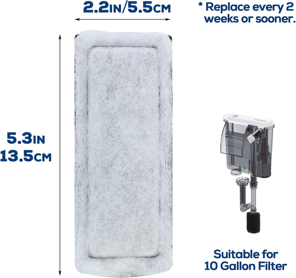 Replacement Fish Tank Filter Cartridges, Suitable Aquarium Filter (10 Gal), 3 Pack, White