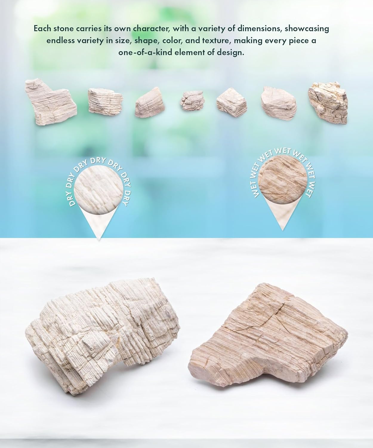 SubstrateSource Natural Aquarium Stones - Yellowish-Cream Layered Aquascaping Rocks for Canyon and River-Style Layouts, Freshwater Decor for Betta Fish Tank, Shrimp & Reptile Enclosure - Sand, 10 LB