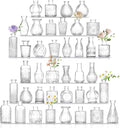 Bud Vases Set of 40 Pcs,Small Flower Vases for Centerpieces,Glass Bud Vase in Bulk Clear,Vintage Bud Vase for Wedding Table Centerpieces Decoration, Home Table Party Decor, Christmas,Anniversary