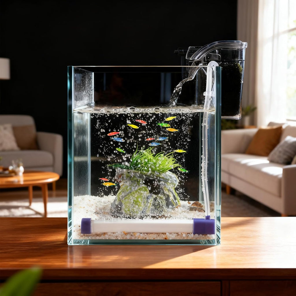 Aquarium Bubbler Fish Tank Bubble Wall with Ultra Fine Bubbles, Self-Sinking Air Stone Strip, Quiet High Oxygen Diffuser Decorations for Freshwater & Saltwater Aquariums（5.9inch）