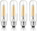 5 Inch Edison Bulb, 2700K Soft White E26 Led Bulb 6W Dimmable, 800LM T10/T9 Clear Glass Tubular Light Bulbs, AC 120V Equal 80 Watt Bulbs for Chandelier Pendant Wall Light - 4Pack