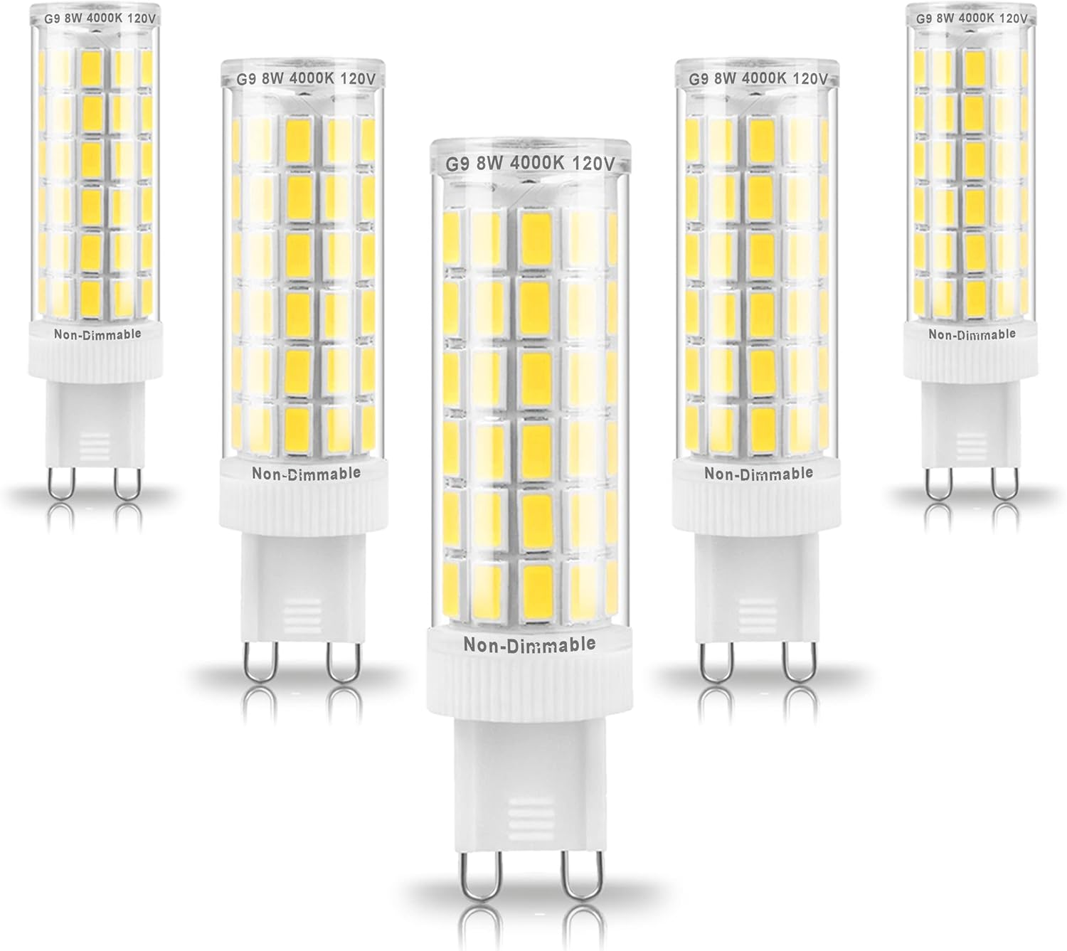 G9 Led Bulbs 75W 80W 100W Replacement 4000K Natural White,1000 lm, AC120V G9 8W Bi-pin Neutral LED Corn Light Bulb for Chandelier Pendant Bathroom Vanity Ligting,5Pack