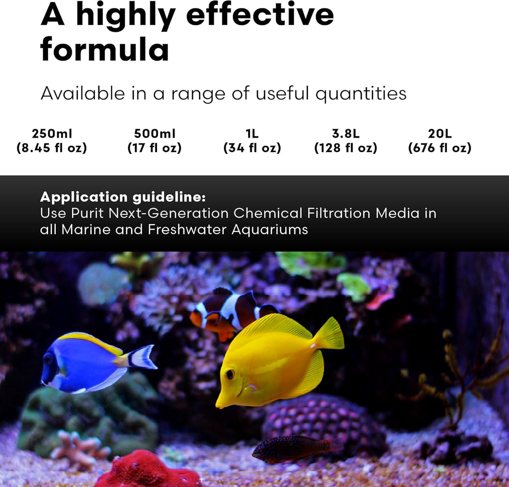 Brightwell Aquatics - Purit Next-Generation Chemical Filtration Media - for use in All Marine and Freshwater Aquaria - Aquarium Water Treatments, 33.8 fl oz