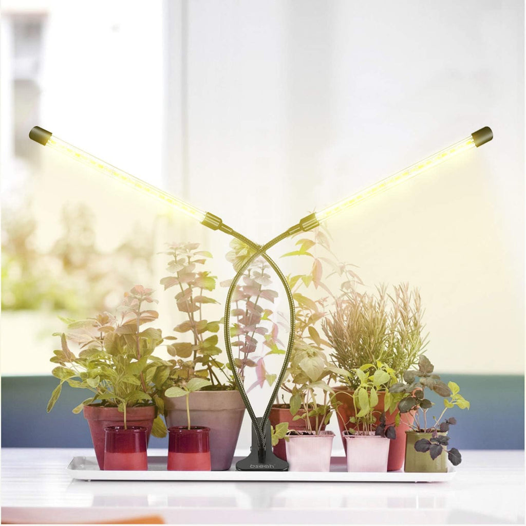 bseah Grow Light Plant Light Indoor Plants, Full Spectrum Clip Plant Growing Lamp, 10-Level Dimmable, Timer Needs Set Daily (2 Pack)